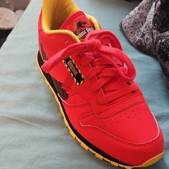 Reebok Shoes - Reebok Jurassic Park Red and Yellow Sneakers
